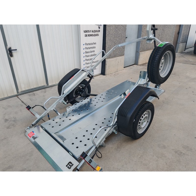 Remolque portamotos basculante