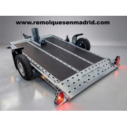 Remolque portamotos basculante hidráulico